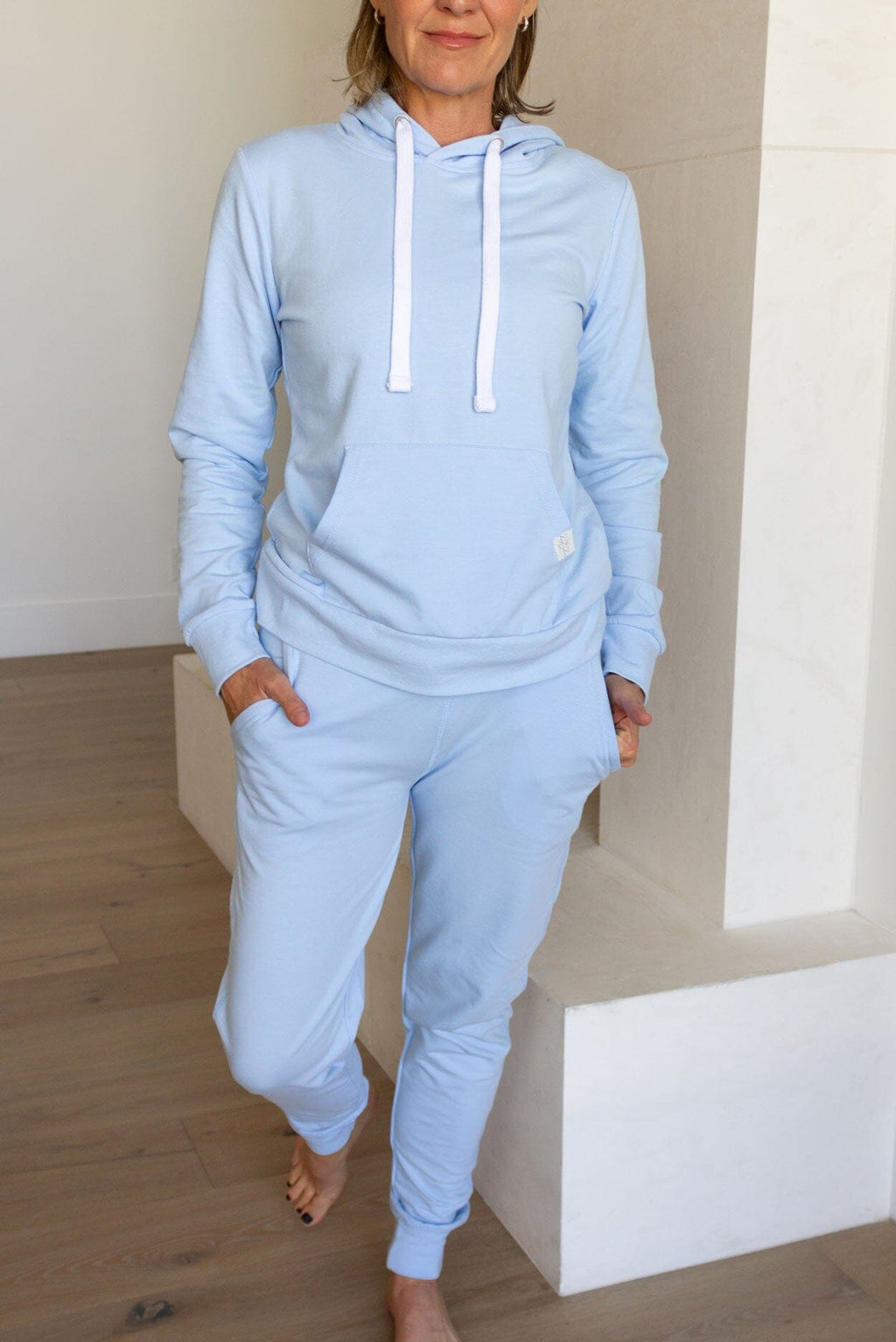 French Terry Pullover Set - Blue Hoodies/Sets HAPARI 