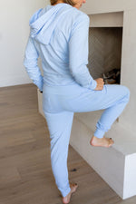 French Terry Zip Up Set - Blue