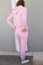 French Terry Zip Up Set - Pink