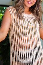 Piper Crochet Cover-Up Dress - Cream Cover-Ups/Wraps HAPARI 