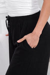 Flare Linen Pant - Black