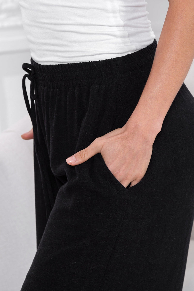 Simone Wide Leg Pant- Black