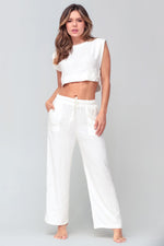 Santorini Linen Pant Set - Sea Salt Lounge Sets HAPARI 