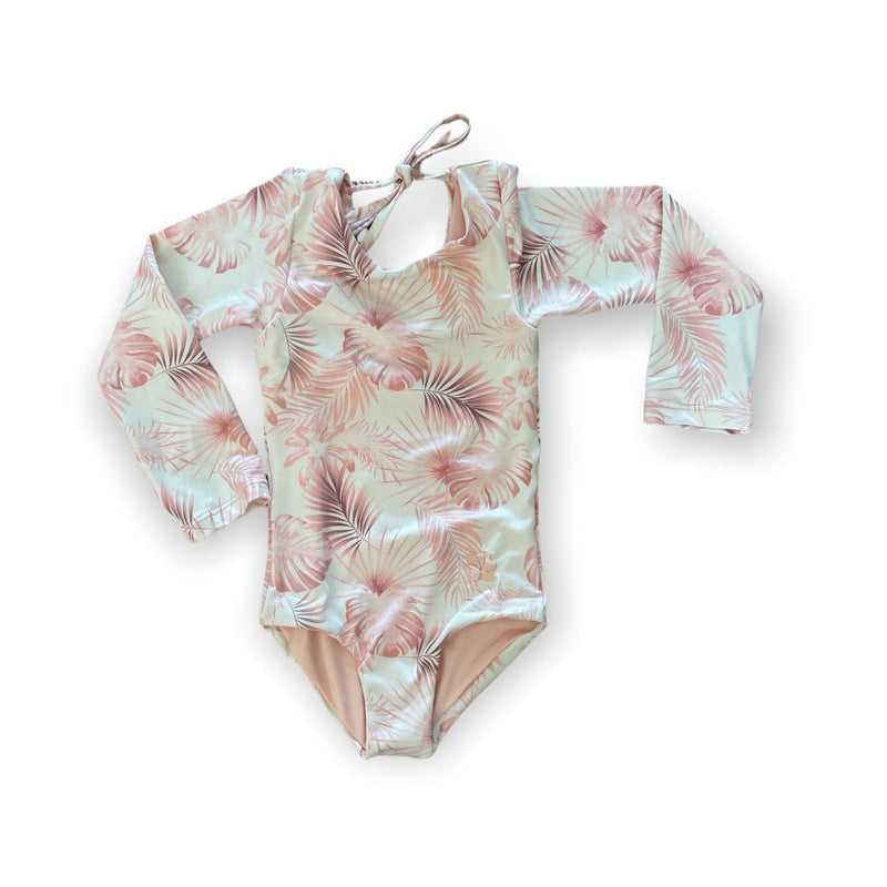 Girls Long Sleeve One-Piece - Cuyo Pink Baby & Toddler Swimwear HAPARI 