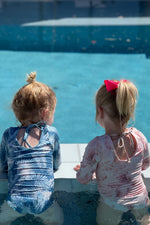 Girls Long Sleeve One-Piece - Cuyo Blue Baby & Toddler Swimwear HAPARI 