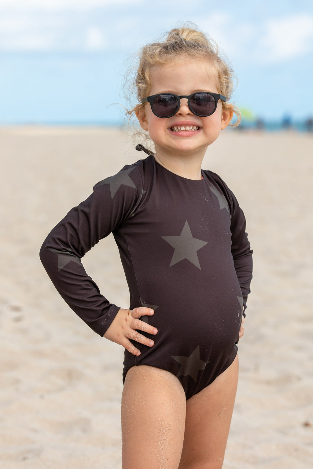Girls Long Sleeve One-Piece - Stars Baby & Toddler Swimwear HAPARI 