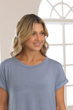 Taylor Cuff-Sleeve T-Shirt Dress - Denim